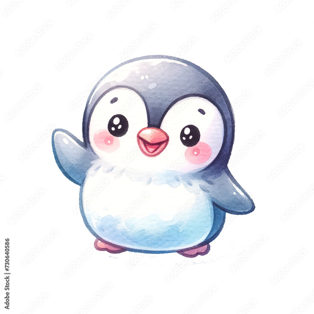 Fototapeta premium penguin with ice cream
