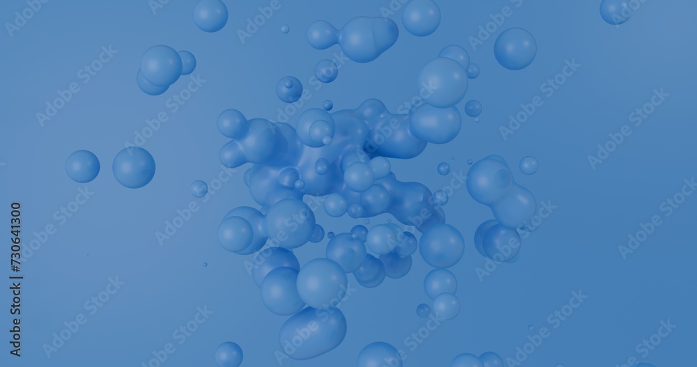 blue liquid shapes Abstract background 3d rendered