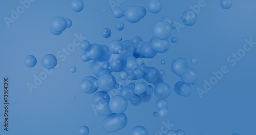 blue liquid shapes Abstract background 3d rendered