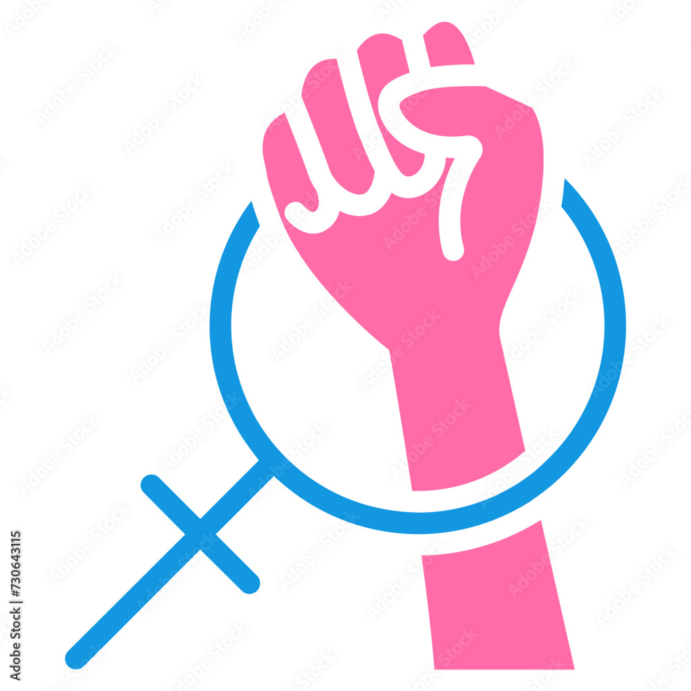 Obraz premium Feminism Solid Color Icon Design Vector Women's Day