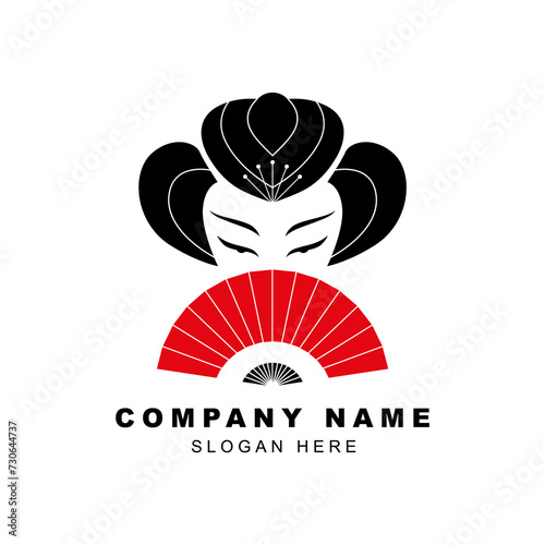 Geisha logo. Food. Vector icon. Japan. 3