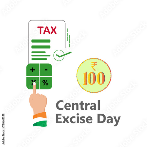 Central Excise Day India Vector, illustration.