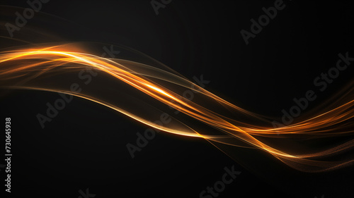 Gold glow of wavy lines, abstract waves background. Yellow, golden light , light line. 