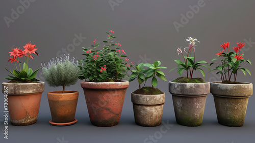 Set of Pot in Realistic Style