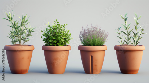 set of plant pot