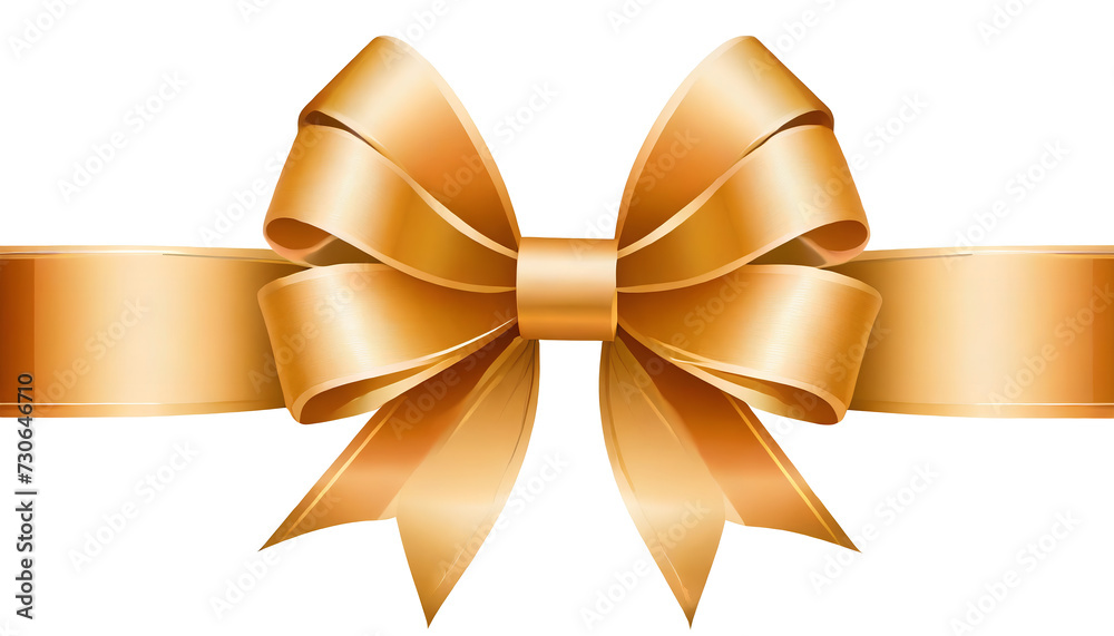 golden ribbon bow isolated on white background golden ribbon bow isolated on white background