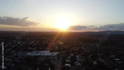 Sunset over suburban neighbourhood