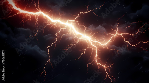 Lightning storm over natural landscape