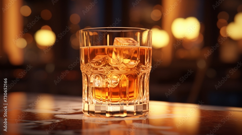 glass of whiskey on counter glass of whiskey on counter