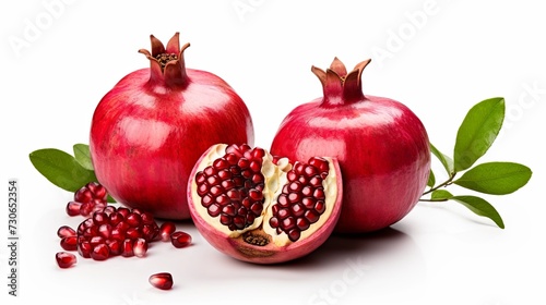 Pomegranate isolated on white background. presentation. advertisement. template product. for artwork. copy text space.