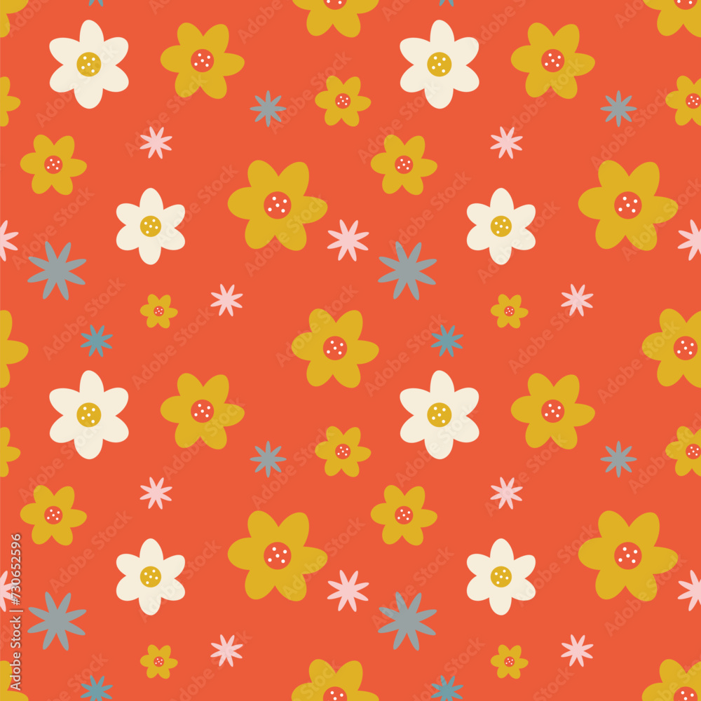 Seamless flower pattern element vector shape doodle floral abstract texture and fabric background illustration Seamless flower pattern element vector shape doodle floral abstract texture and fabric background illustration