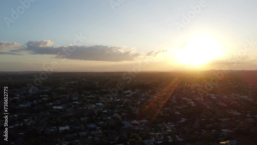 Sunset over suburban neighbourhood