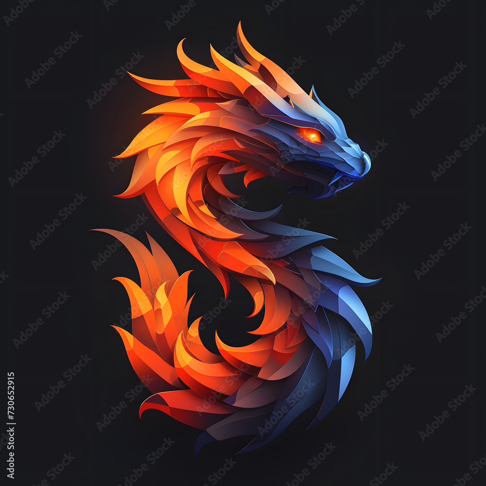 3d logo of Vector dragon illustration vector 3d logo of Vector dragon illustration vector