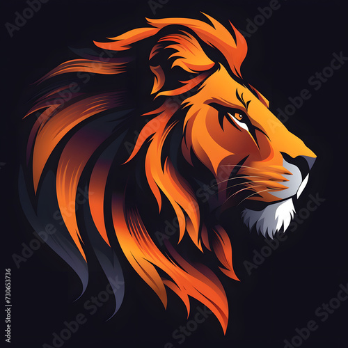 lion head vector illustration  3d logo of Vector lion icon
