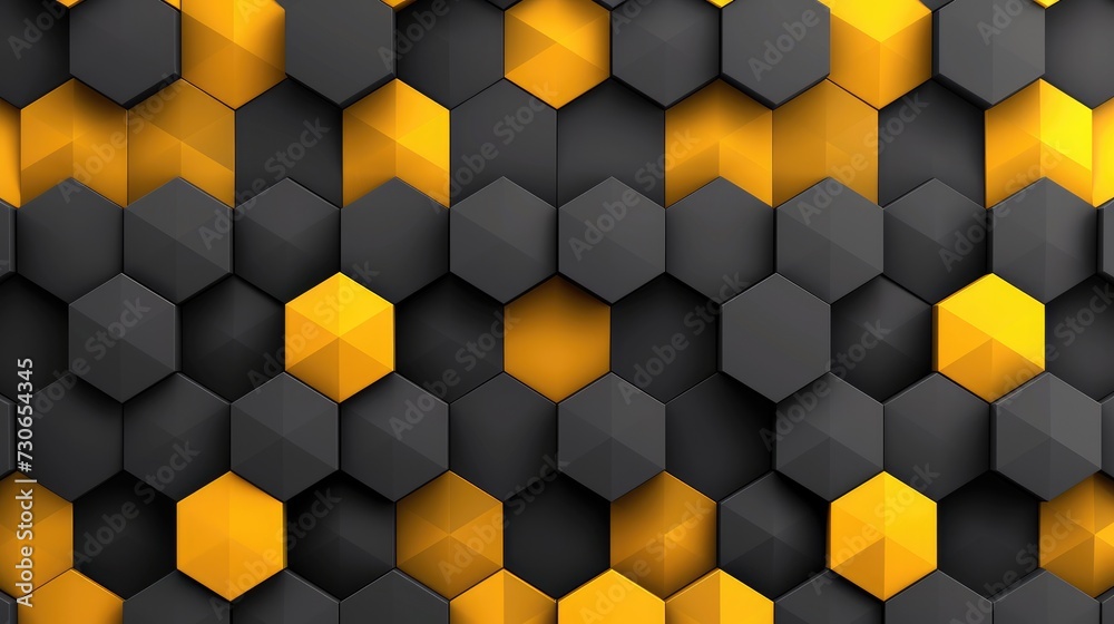 Bold black and yellow geometric patterns intertwine, creating a visually vibrant background, Ai Generated. Bold black and yellow geometric patterns intertwine, creating a visually vibrant background, Ai Generated.