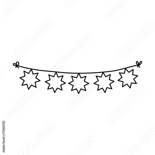 Doodle party bunting flags for decoration
