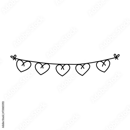 Doodle party bunting flags for decoration