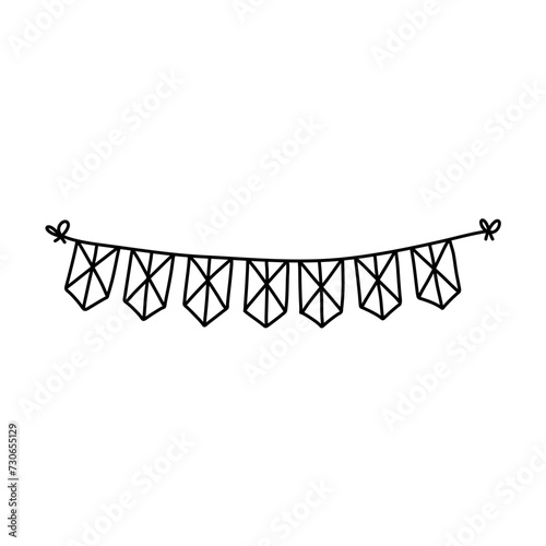 Doodle party bunting flags for decoration