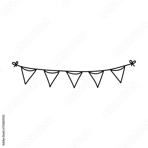 Doodle party bunting flags for decoration