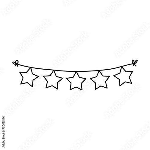Doodle party bunting flags for decoration