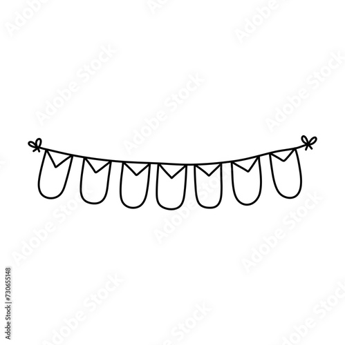 Doodle party bunting flags for decoration