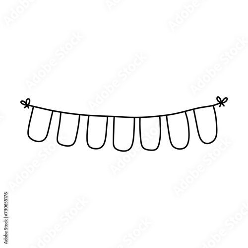 Doodle party bunting flags for decoration