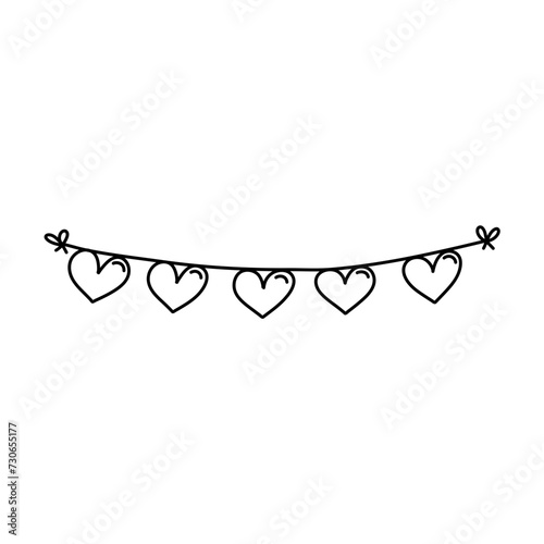 Doodle party bunting flags for decoration