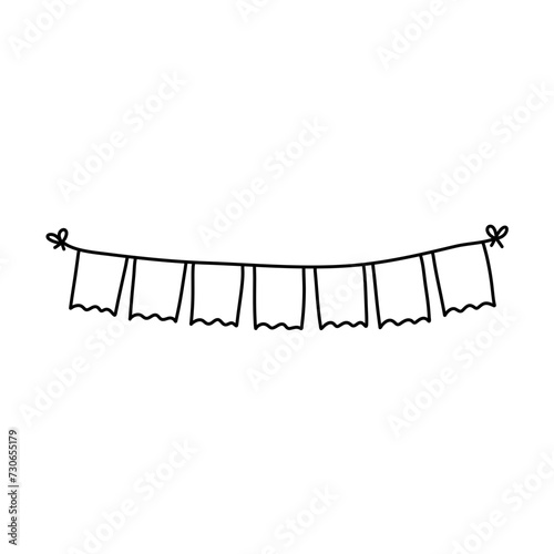 Doodle party bunting flags for decoration