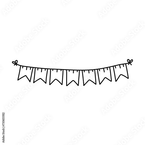 Doodle party bunting flags for decoration