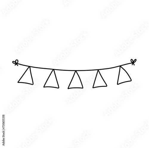 Doodle party bunting flags for decoration