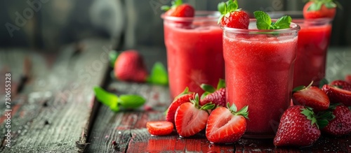 Creating a nutritious homemade organic beverage with strawberries for detoxification and boosting well-being.