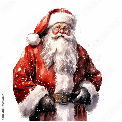 Detailed pen andm ink sketch A cute traditional 3D Santa Claus with a white beard and red coat. Ai generated photo