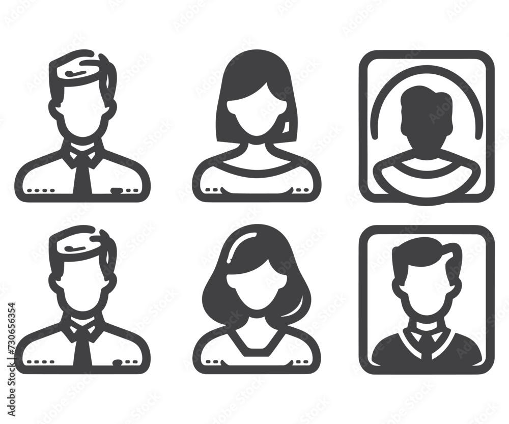 User icon vector set. Profile and people silhouette collection. people icon set. person icon vector User icon vector set. Profile and people silhouette collection. people icon set. person icon vector