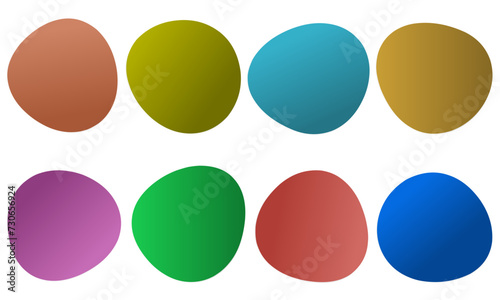 Set of colorful round gradient blob shapes