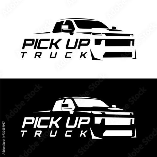 pick up truck logo design vector
