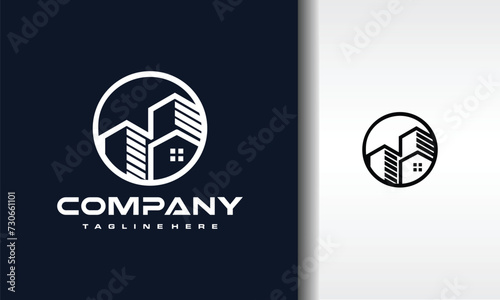 circle house building city logo