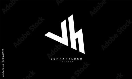 Alphabet letters Initials Monogram logo VH, VH INITIAL, VH letter