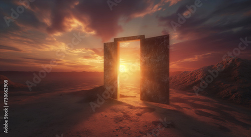Sunset Portal in the Rugged Desert