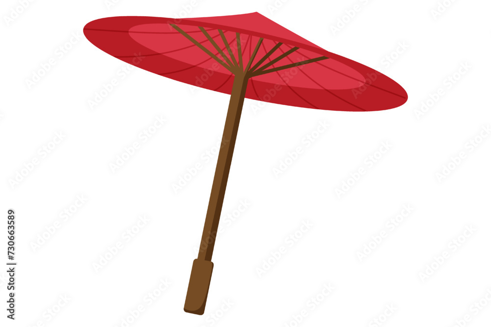 Fototapeta premium Hand Drawn Spring Umbrella Sticker Design