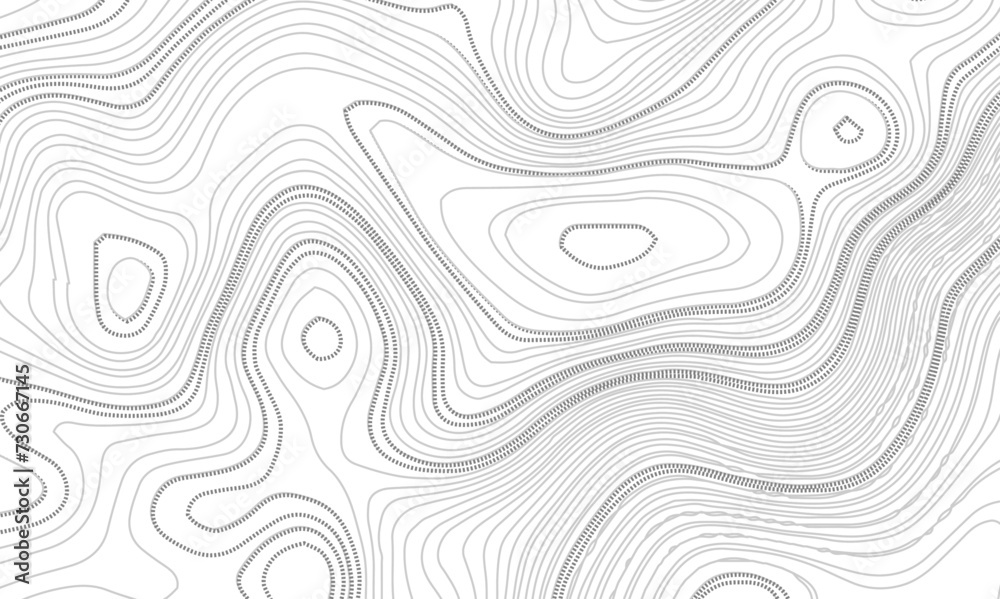Wave topographic contour map, topographic wavy map line background. Abstract geographic wave grid line map. Geographic mountain relief background.