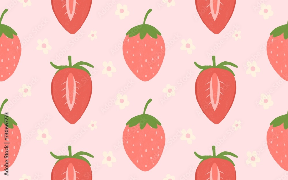 strawberry Seamless pattern. Pattern for textiles, wrapping paper, wallpapers, backgrounds strawberry Seamless pattern. Pattern for textiles, wrapping paper, wallpapers, backgrounds