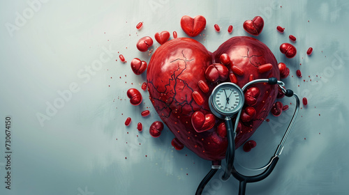 Hypertension design concept, heart