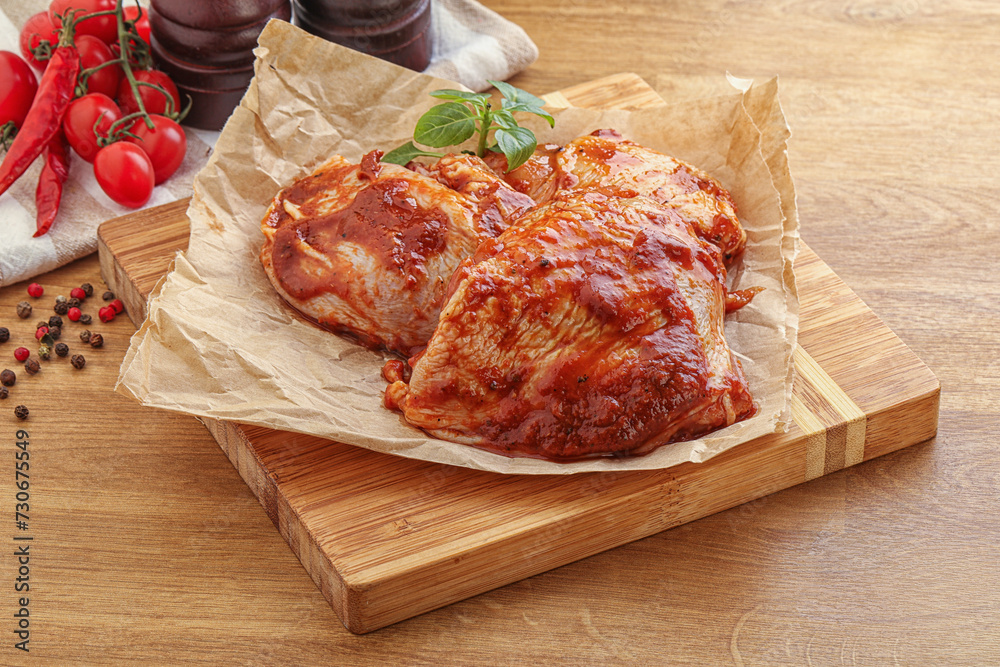 Marinated chicken leg in tomato sauce Marinated chicken leg in tomato sauce