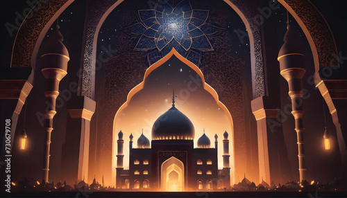 view of the mosque. happy eid mubarak