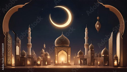 view of mosque. eid mubarak