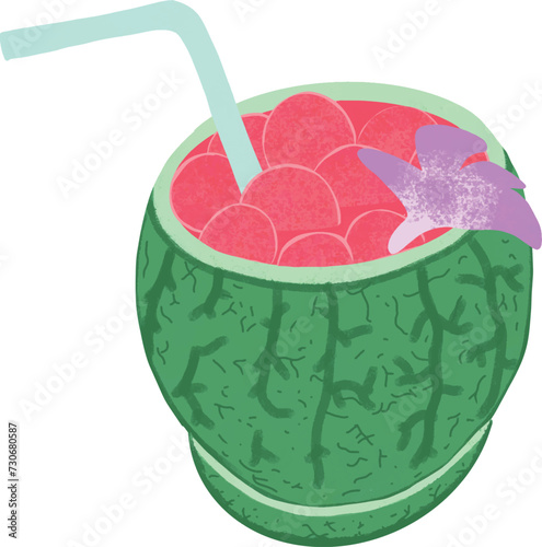 Fresh watermelon, juice, or smoothie, drink fruit design.
