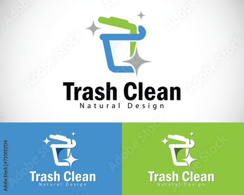 trash clans logo creative design concept line icon modern