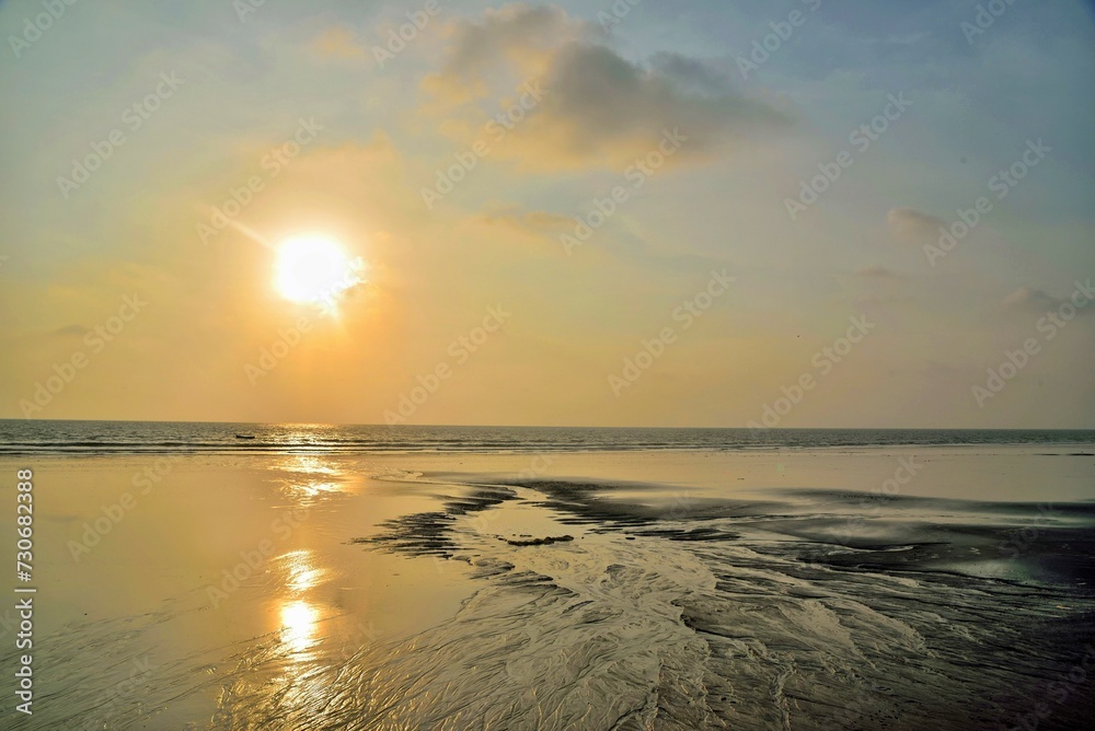 Sunset, Bhagal beach, Valsad, Gujarat, India, Asia