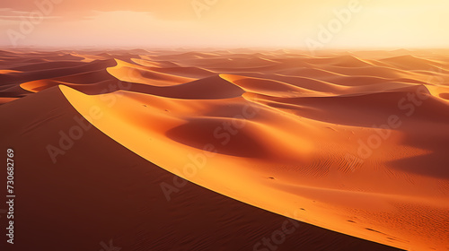 Sand dunes in desert landscape  3d rendering of beautiful desert