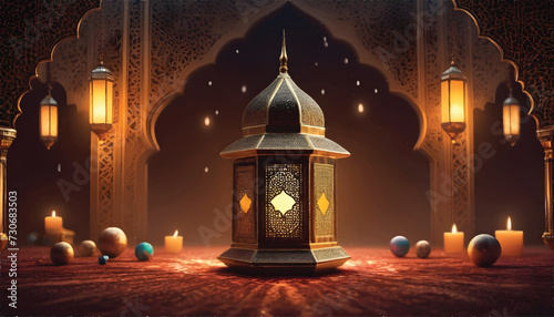 ramadan lantern in the night